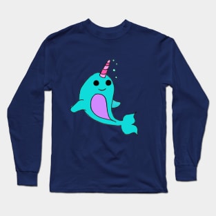 Blue Narwahl Long Sleeve T-Shirt